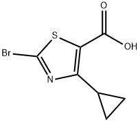 2-溴-4-环丙基噻唑-5-羧酸 结构式