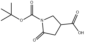 1-(叔丁氧基羰基)-5-氧代吡咯烷-3-羧酸 结构式