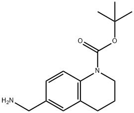 6-(氨基甲基)-1,2,3,4-四氢喹啉-1-羧酸叔丁酯 结构式