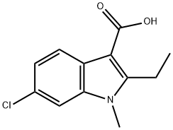 6-氯-2-乙基-1-甲基-1H-吲哚-3-羧酸 结构式