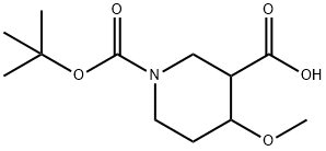 1-(叔丁氧基羰基)-4-甲氧基哌啶-3-羧酸 结构式