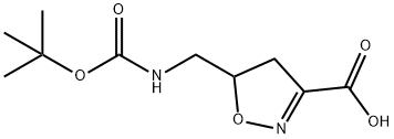 5-(((叔丁氧基羰基)氨基)甲基)-4,5-二氢异唑-3-羧酸 结构式