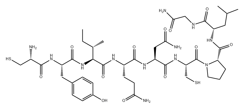 Glycinamide, L-cysteinyl-L-tyrosyl-L-isoleucyl-L-glutaminyl-L-asparaginyl-L-cysteinyl-L-prolyl-L-leucyl- 结构式