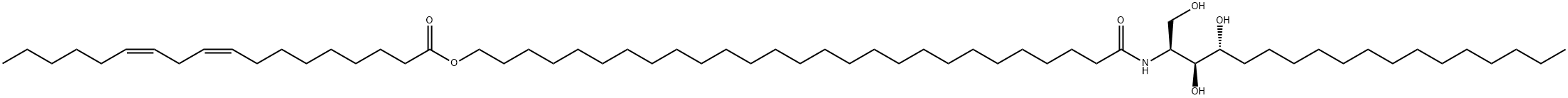 9,12-Octadecadienoic acid, 27-[[2,3-dihydroxy-1-(hydroxymethyl)heptadecyl]amino]-27-oxoheptacosyl ester, [1S-[1R*(9Z,12Z),2R*,3S*]]- (9CI) 结构式