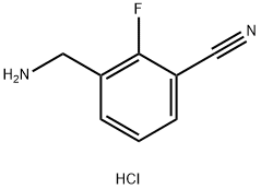 3-(氨甲基)-2-氟苯甲腈盐酸盐 结构式