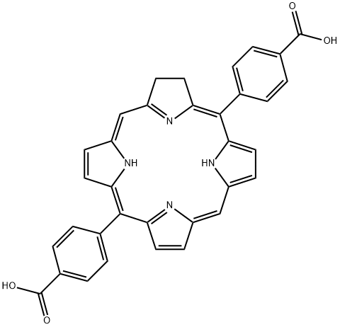 4,4'-(7,8-二氢-21H,23H-卟啉-5,15-二酰基)双苯甲酸 结构式