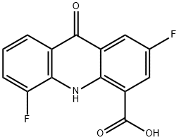 4-Acridinecarboxylic acid, 2,5-difluoro-9,10-dihydro-9-oxo- 结构式