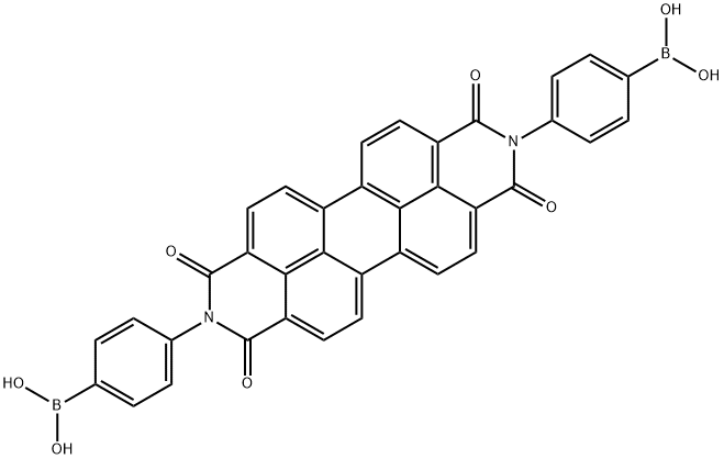 Boronicacid,B,B'-[(1,3,8,10-tetrahydro-1,3,8,10-tetraoxoanthra[2,1,9-def:6,5,10-d'e'f']diisoquinoline-2,9-diyl)di-4,1-phenylene]bis- 结构式