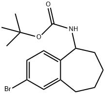 (2-溴-6,7,8,9-四氢-5H-苯并[7]环戊-5-基)氨基甲酸叔丁酯 结构式