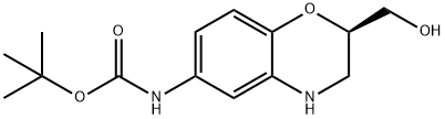 N-[(2R)-3,4-dihydro-2-(hydroxymethyl)-2H-1,4-benzoxazin-6-yl]-, 1,1-dimethylethyl ester 结构式