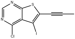 4-氯-5-碘-6-(丙-1-炔-1-基)噻吩并[2,3-D]嘧啶 结构式