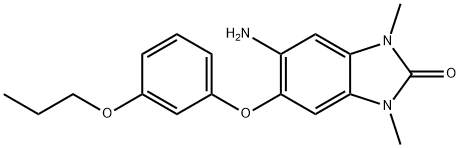 2H-Benzimidazol-2-one, 5-amino-1,3-dihydro-1,3-dimethyl-6-(3-propoxyphenoxy)- 结构式