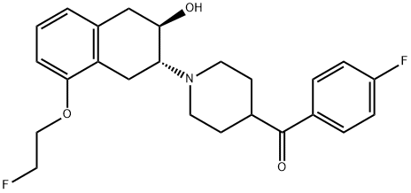 (1-((2R,3R)-8-(2-fluoroethoxy)-3-hydroxy-1,2,3,4-tetrahydronaphthalen-2-yl)piperidin-4-yl)(4-fluorophenyl)methanone 结构式