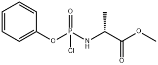 (2R)-2-((氯(苯氧基)磷)氨基)丙酸甲酯 结构式