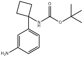 (1-(3-氨基苯基)环丁基)氨基甲酸叔丁酯 结构式