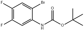 (2-溴-4,5-二氟苯基)氨基甲酸叔丁酯 结构式