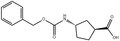 Cyclopentanecarboxylic acid, 3-[[(phenylmethoxy)carbonyl]amino]-, (1S-trans)- (9CI) 结构式