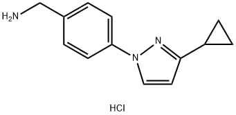 4-(3-Cyclopropyl-1H-pyrazol-1-yl)-benzenemethanamine 结构式