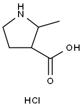 3-Pyrrolidinecarboxylic acid, 2-methyl-, hydrochloride (1:1) 结构式