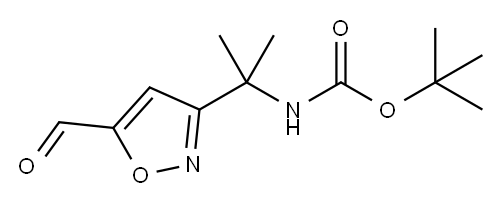 tert-butyl N-[2-(5-formyl-1,2-oxazol-3-yl)propan-2-yl]carbamate 结构式