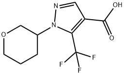 1-(四氢2H-吡喃-3-基)-5-(三氟甲基)-1H-吡唑-4-羧酸 结构式