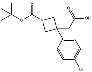 2-[3-(4-BROMOPHENYL)-1-[(TERT-BUTOXY)CARBONYL]AZETIDIN-3-YL]ACETIC ACID 结构式
