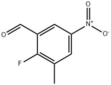 2-fluoro-3-methyl-5-nitrobenzaldehyde 结构式