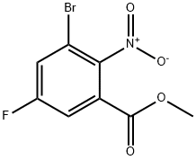 3-溴-5-氟-2-硝基苯甲酸甲酯 结构式