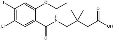 4-(5-氯-2-乙氧基-4-氟苯甲酰氨基)-3,3-二甲基丁酸 结构式