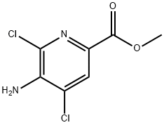 2-Pyridinecarboxylic acid, 5-amino-4,6-dichloro-, methyl ester 结构式