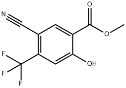 5-Cyano-2-hydroxy-4-trifluoromethyl-benzoic acid methyl ester 结构式