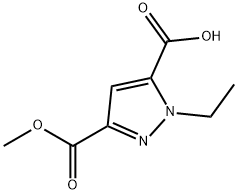 1-乙基-3-(甲氧羰基)-1H-吡唑-5-羧酸 结构式