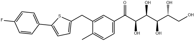 D-Glucose, 1-C-[3-[[5-(4-fluorophenyl)-2-thienyl]methyl]-4-methylphenyl]- 结构式