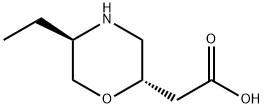 2-Morpholineaceticacid,5-ethyl-,(2S-trans)- 结构式