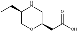 2-Morpholineaceticacid,5-ethyl-,(2R-cis)- 结构式