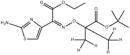 Ethyl (Z)-2-(2-Aminothiazol-4-yl)-2-(1-t-butoxycarbonyl-1-methyl)ethoxyiminoacetate-D6 结构式