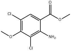 2-氨基-3,5-二氯-4-甲氧基-苯甲酸甲酯 结构式