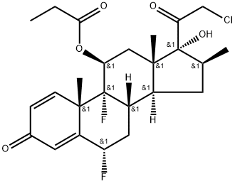 [(6S,8S,9R,10S,11S,13S,14S,16S,17R)-17-(2-chloroacetyl)-6,9-difluoro-17-hydroxy-10,13,16-trimethyl-3-oxo-6,7,8,11,12,14,15,16-octahydrocyclopenta[a]phenanthren-11-yl] propanoate 结构式