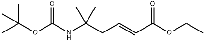 2-Hexenoic acid, 5-[[(1,1-dimethylethoxy)carbonyl]amino]-5-methyl-, ethyl ester, (2E)- 结构式