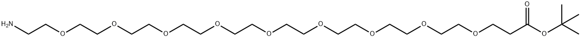 氨基-九聚乙二醇-丙酸叔丁酯 结构式