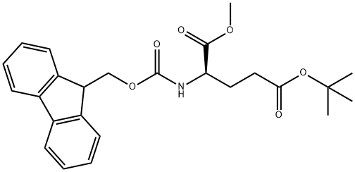 5-tert-butyl 1-methyl (2R)-2-({[(9H-fluoren-9-yl)methoxy]carbonyl}amino)pentanedioate 结构式