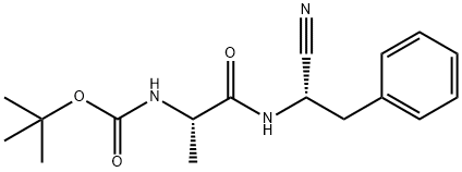 Carbamic acid, N-[(1S)-2-[[(1S)-1-cyano-2-phenylethyl]amino]-1-methyl-2-oxoethyl]-, 1,1-dimethylethyl ester 结构式