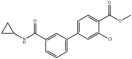 [1,1'-Biphenyl]-4-carboxylic acid, 3-chloro-3'-[(cyclopropylamino)carbonyl]-, methyl ester 结构式