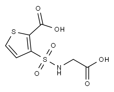 2-Thiophenecarboxylic acid, 3-[[(carboxymethyl)amino]sulfonyl]- 结构式