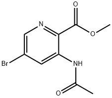 3-(乙酰氨基)-5-溴-2-吡啶甲酸甲酯 结构式