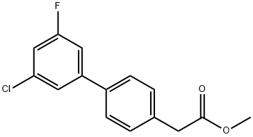 [1,1'-Biphenyl]-4-acetic acid, 3'-chloro-5'-fluoro-, methyl ester 结构式