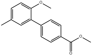 [1,1'-Biphenyl]-4-carboxylic acid, 2'-methoxy-5'-methyl-, methyl ester 结构式