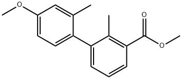 [1,1'-Biphenyl]-3-carboxylic acid, 4'-methoxy-2,2'-dimethyl-, methyl ester 结构式