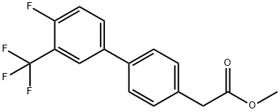 [1,1'-Biphenyl]-4-acetic acid, 4'-fluoro-3'-(trifluoromethyl)-, methyl ester 结构式