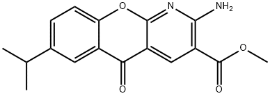 5H-[1]Benzopyrano[2,3-b]pyridine-3-carboxylic acid, 2-amino-7-(1-methylethyl)-5-oxo-, methyl ester 结构式